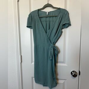 Leith Teal Wrap Midi Dress